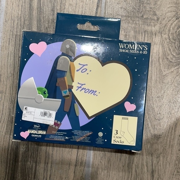 Star Wars 3 pack Baby Yoda Valentines Day Socks NEW - Picture 2 of 3